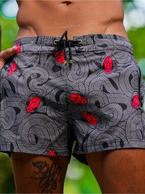 Tucann - Men's Premium Swim Shorts Medusa - Olive